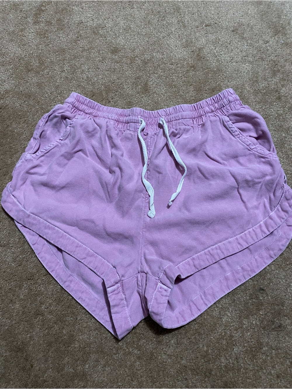 Billabong Linen Cotton Pink/purple Shorts - Size xs